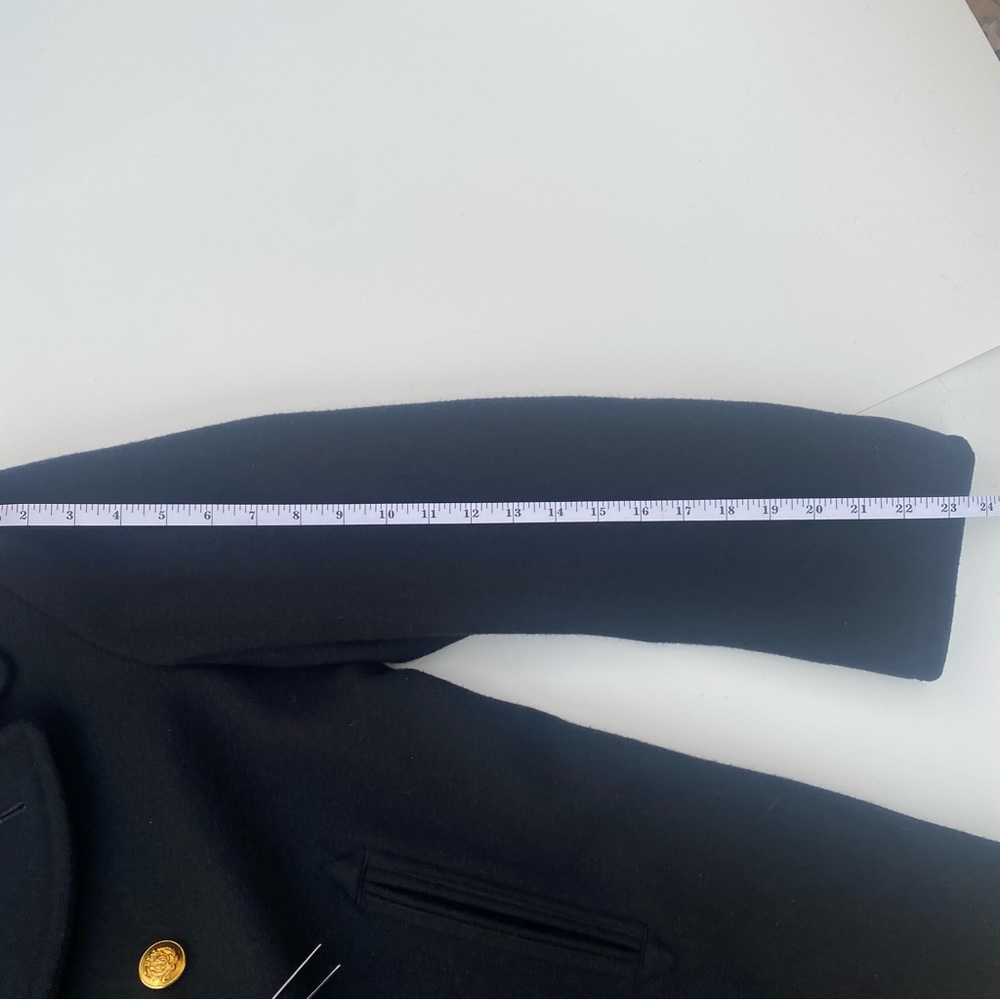 Sterlingwear Boston Double-Breasted Black Wool Navy Peacoat, 40R - Picture 16 of 16